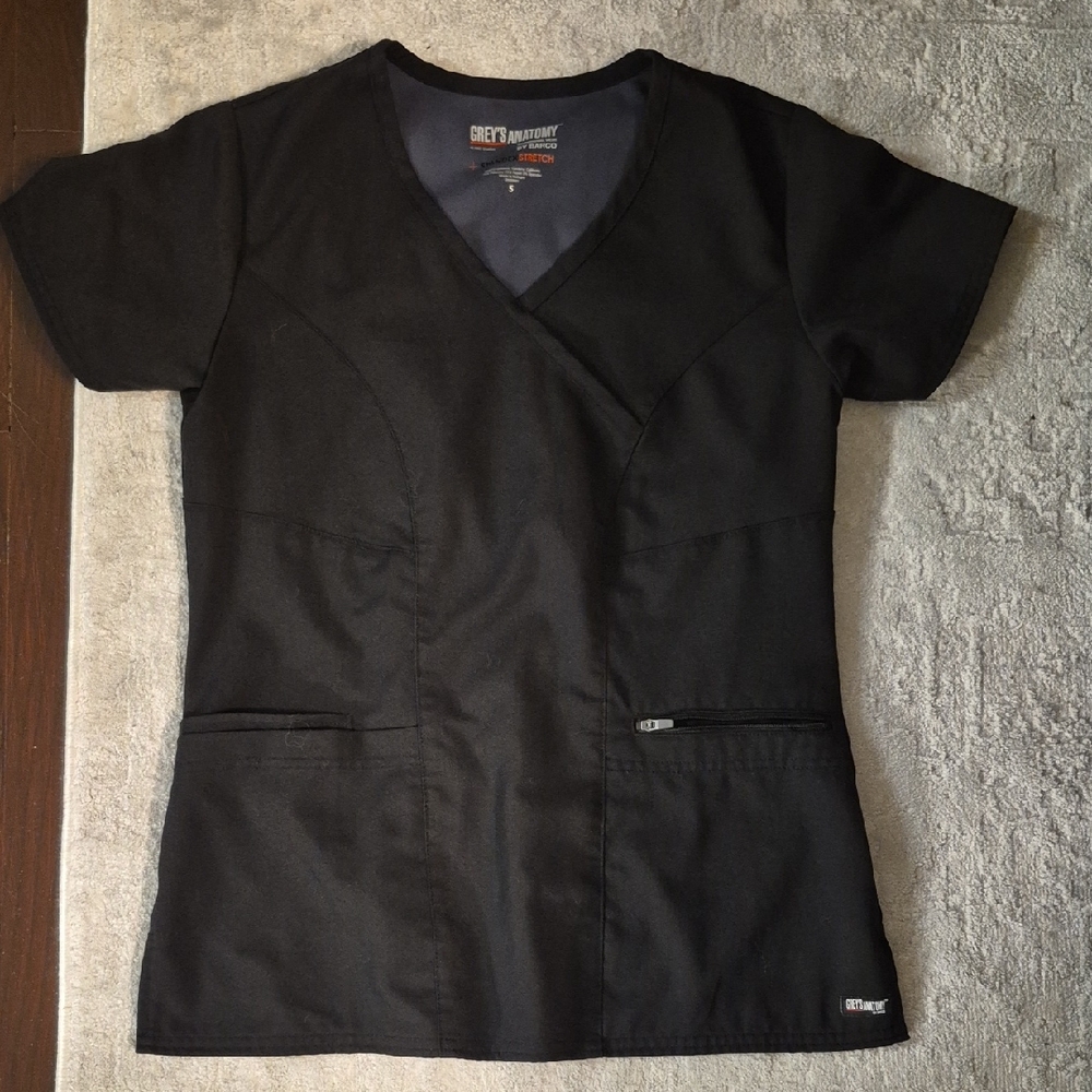 Grey's Anatomy Black Scrub Top